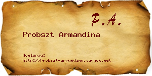 Probszt Armandina névjegykártya
